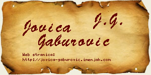 Jovica Gaburović vizit kartica